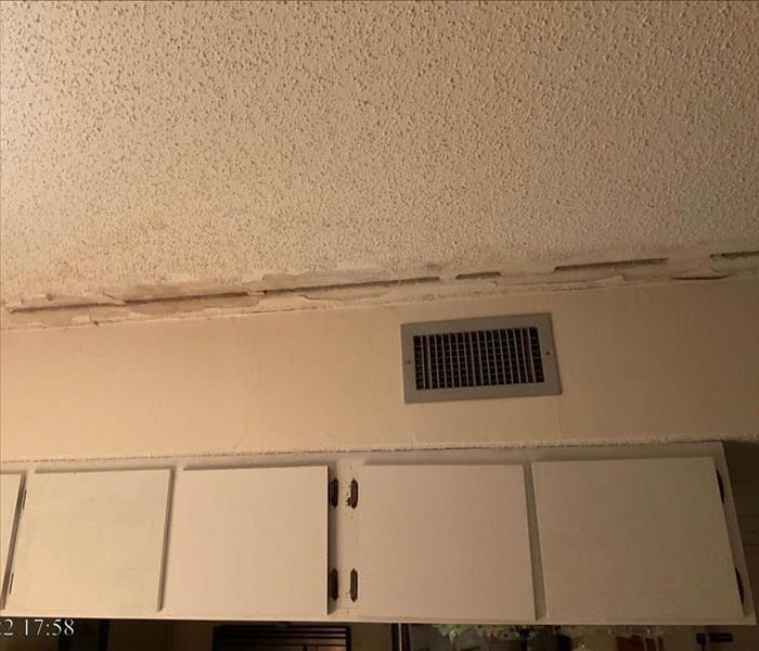 Water damage on ceilings. 