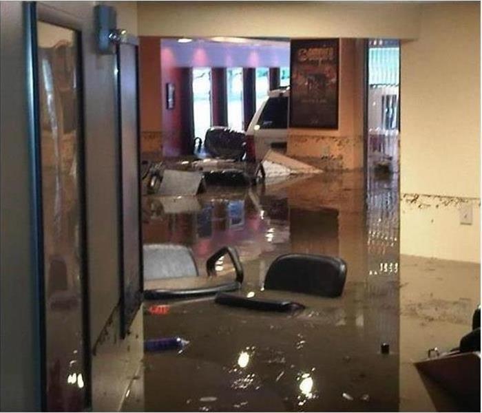 A business flooded